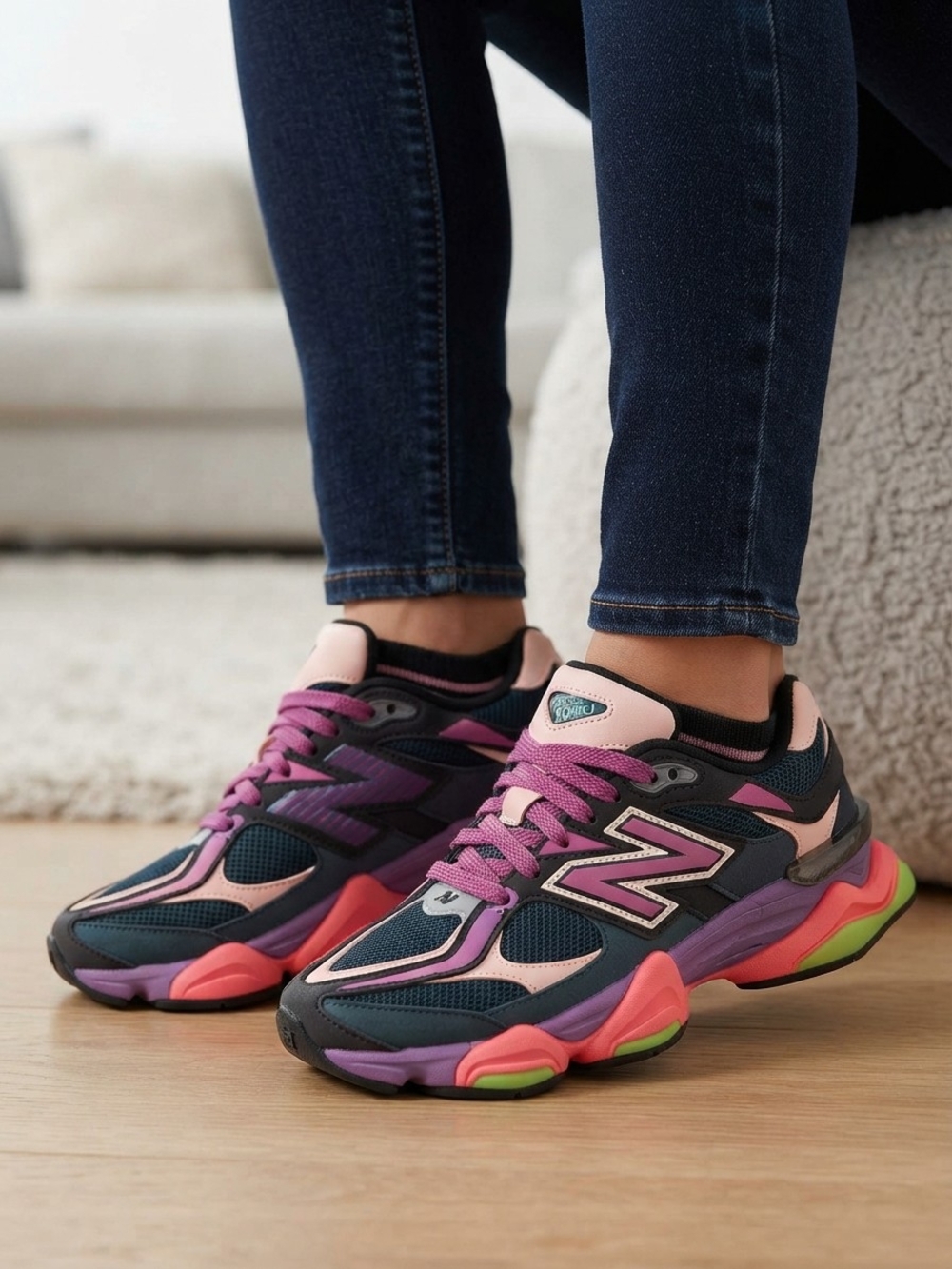 New Balance 9060 Women's Multicolor Fashion Sneaker - Pink & Purple Excellent Co